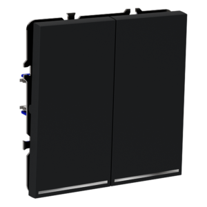 Выключатель встраиваемый VOLTUM S70 двухклавишный с подсветкой 10А