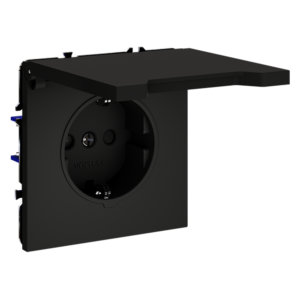 Розетка встраиваемая VOLTUM S70 с заземлением, защитными шторками и крышкой 16А